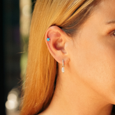Blue Opal Star Sterling Silver Piercing